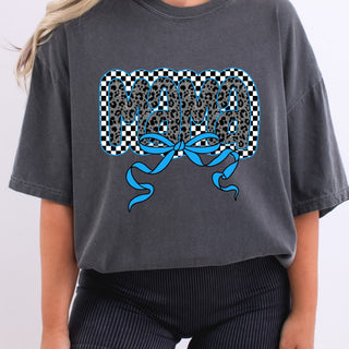 Blue Checkered Trendy Mama