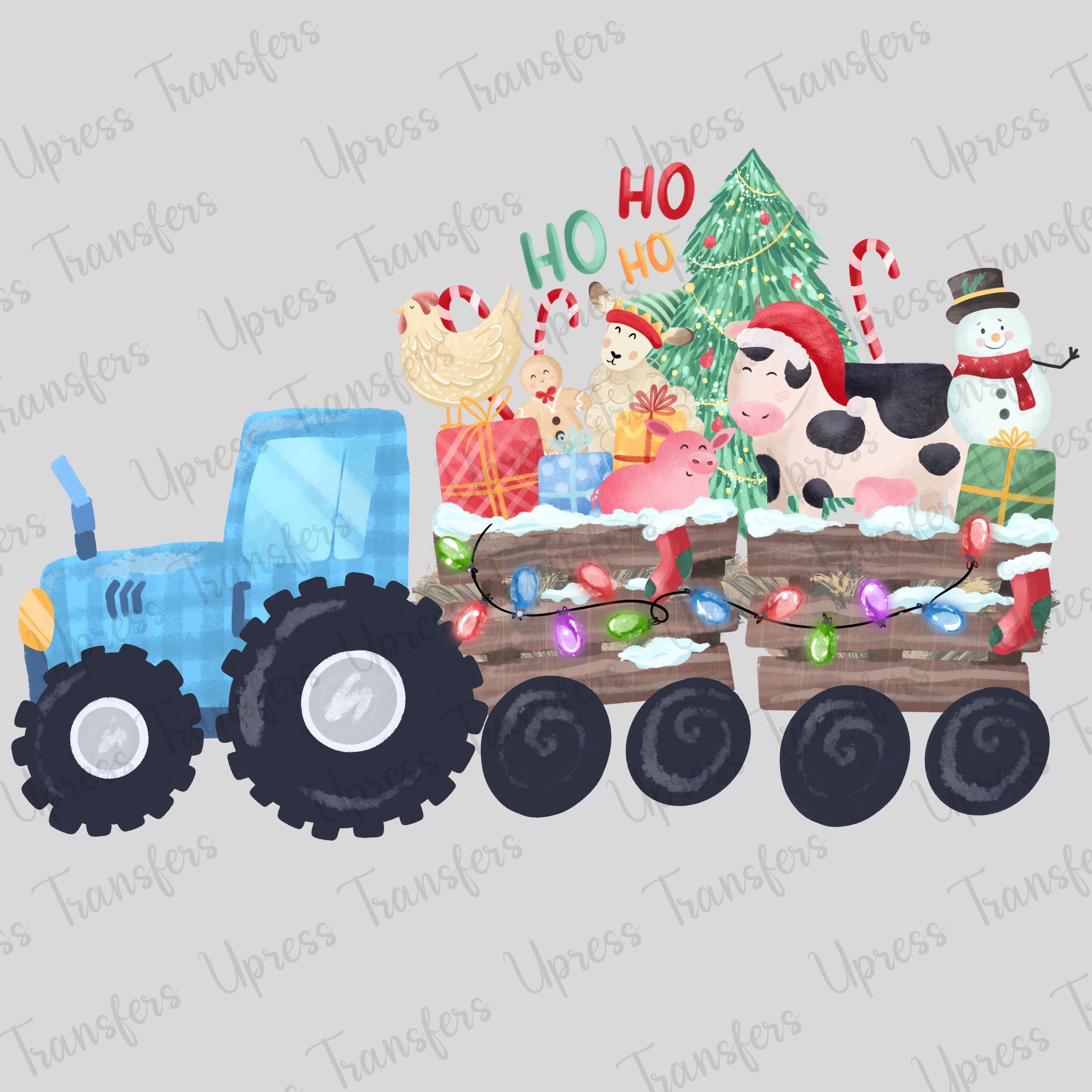 Blue Christmas Tractor