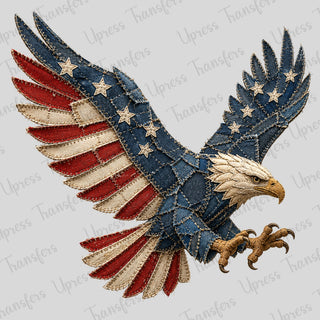 Blue Denim America Flag Eagle