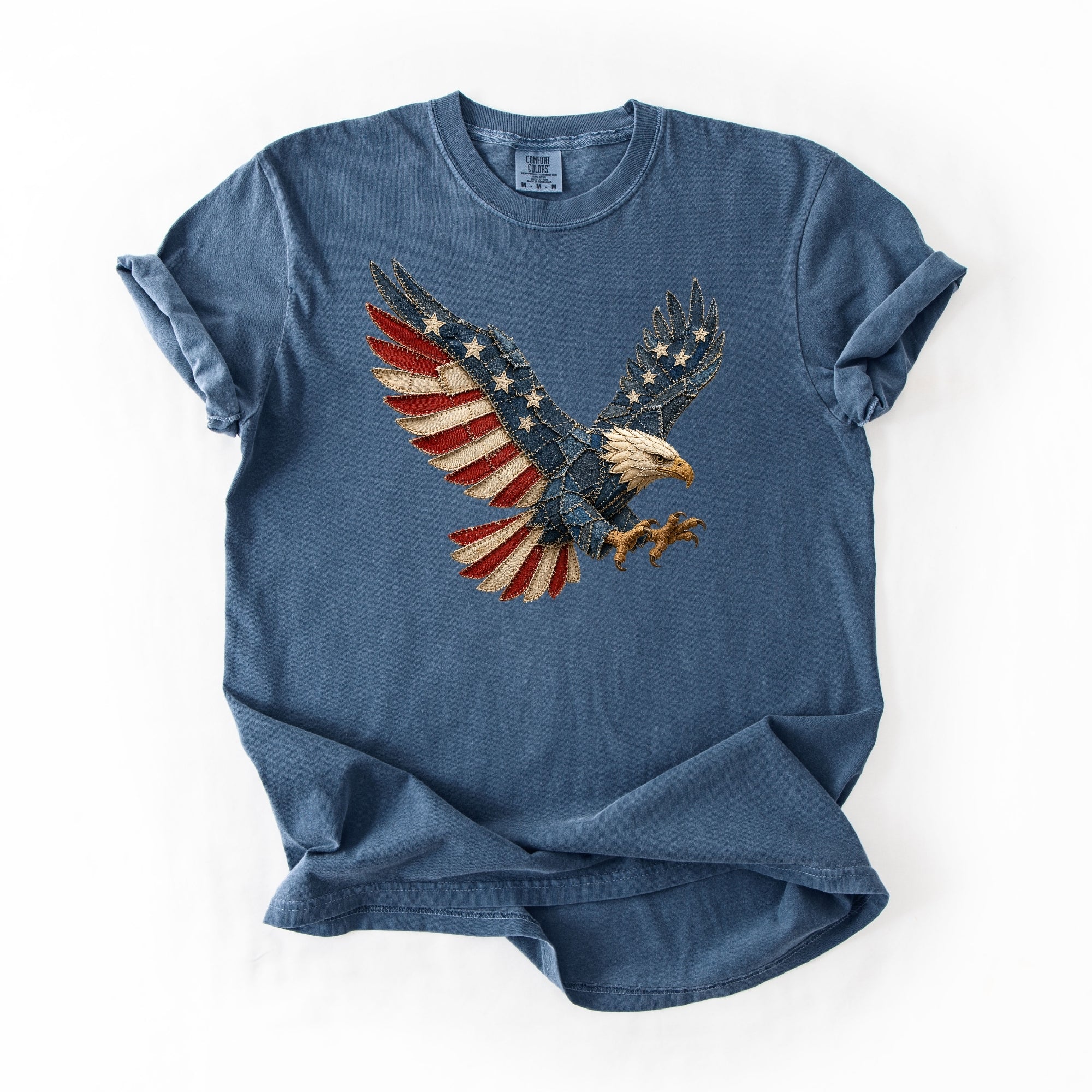 Blue Denim America Flag Eagle