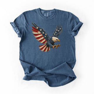 Blue Denim America Flag Eagle