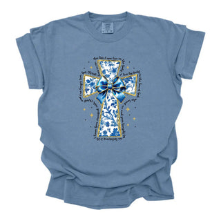 Blue Floral Cross