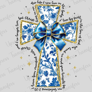 Blue Floral Cross