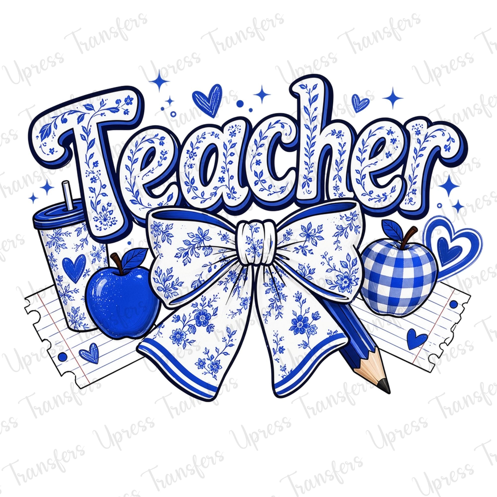 Blue Floral Teacher