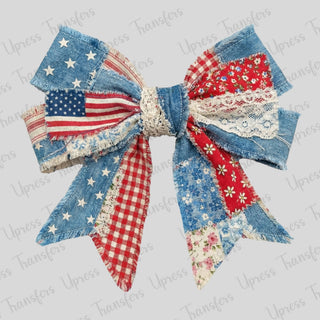 Blue Jean Frayed Bow
