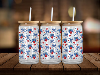 Blue Plaid Berries 16 Oz Wrap