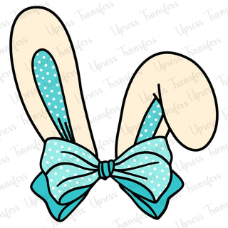 Blue Polka Dot Bunny Ears