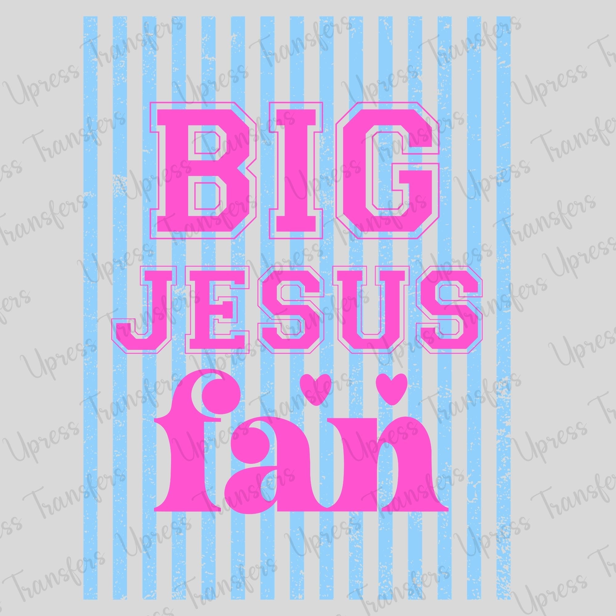 Blue Stripped Big Jesus Fan
