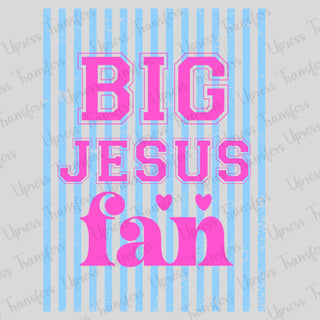 Blue Stripped Big Jesus Fan