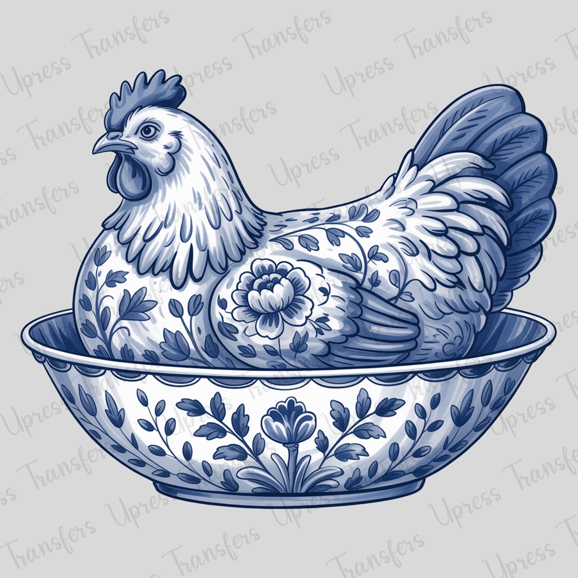 Blue Vintage Hen
