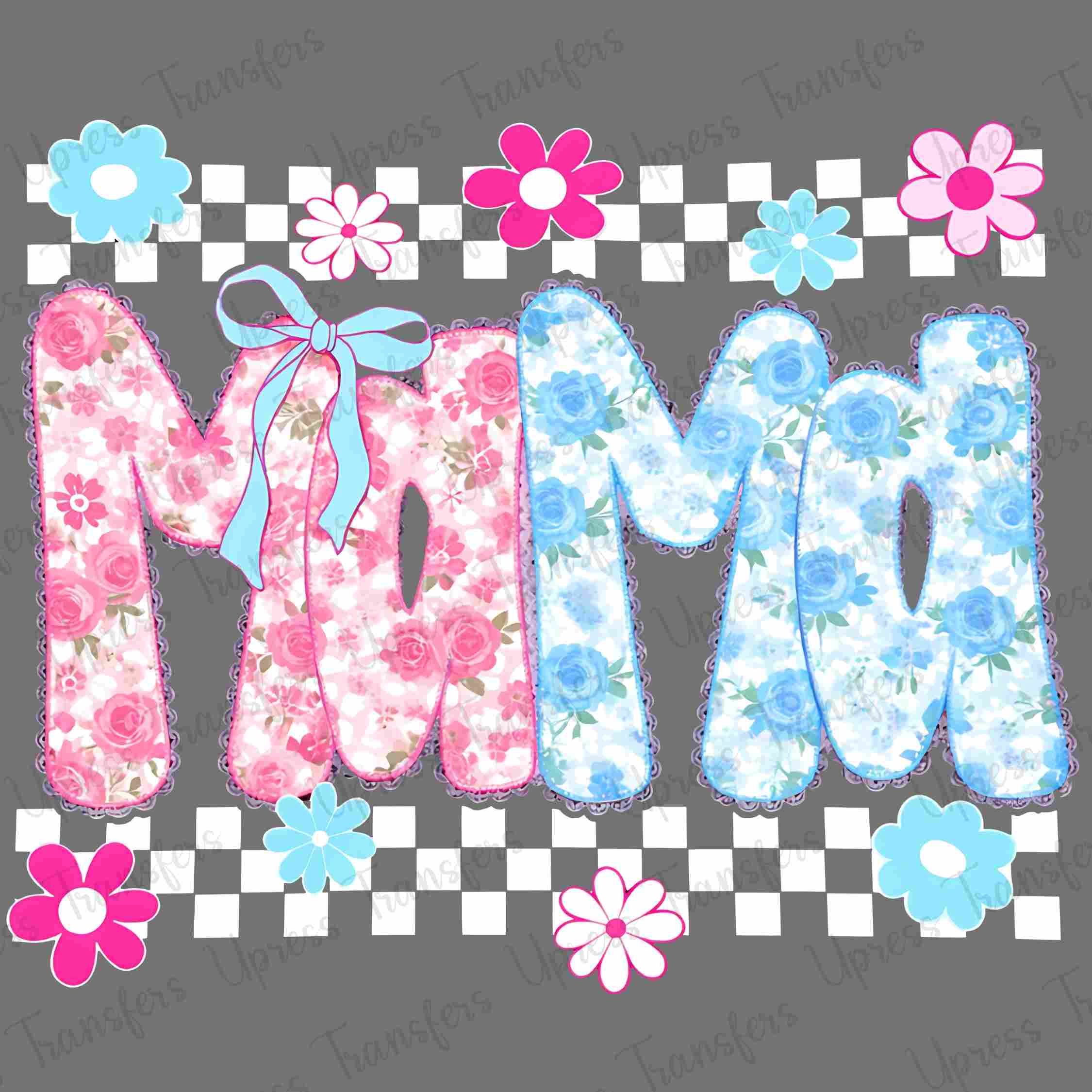 Blue and Pink Floral Mama