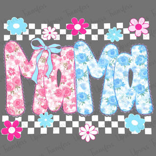 Blue and Pink Floral Mama