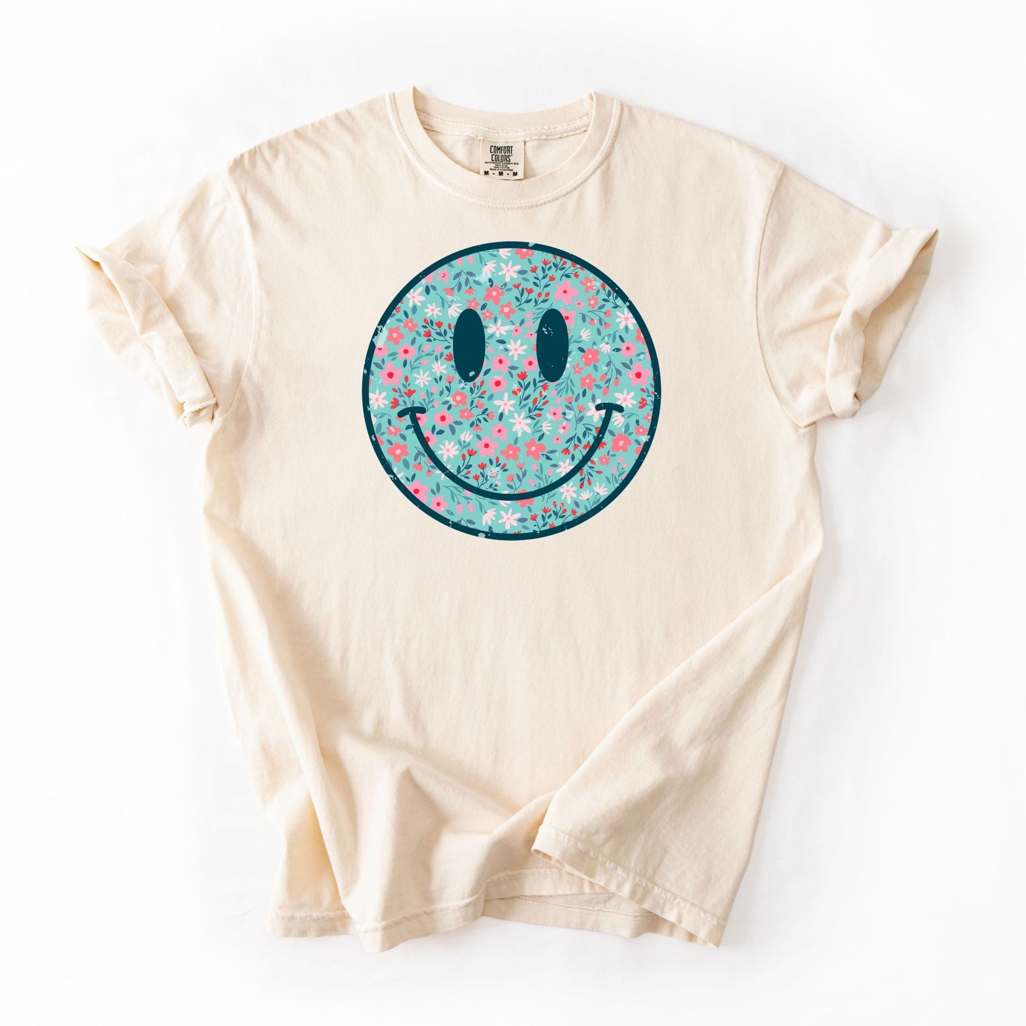 Boho Blue Florals Smiley