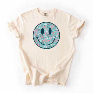 Boho Blue Florals Smiley