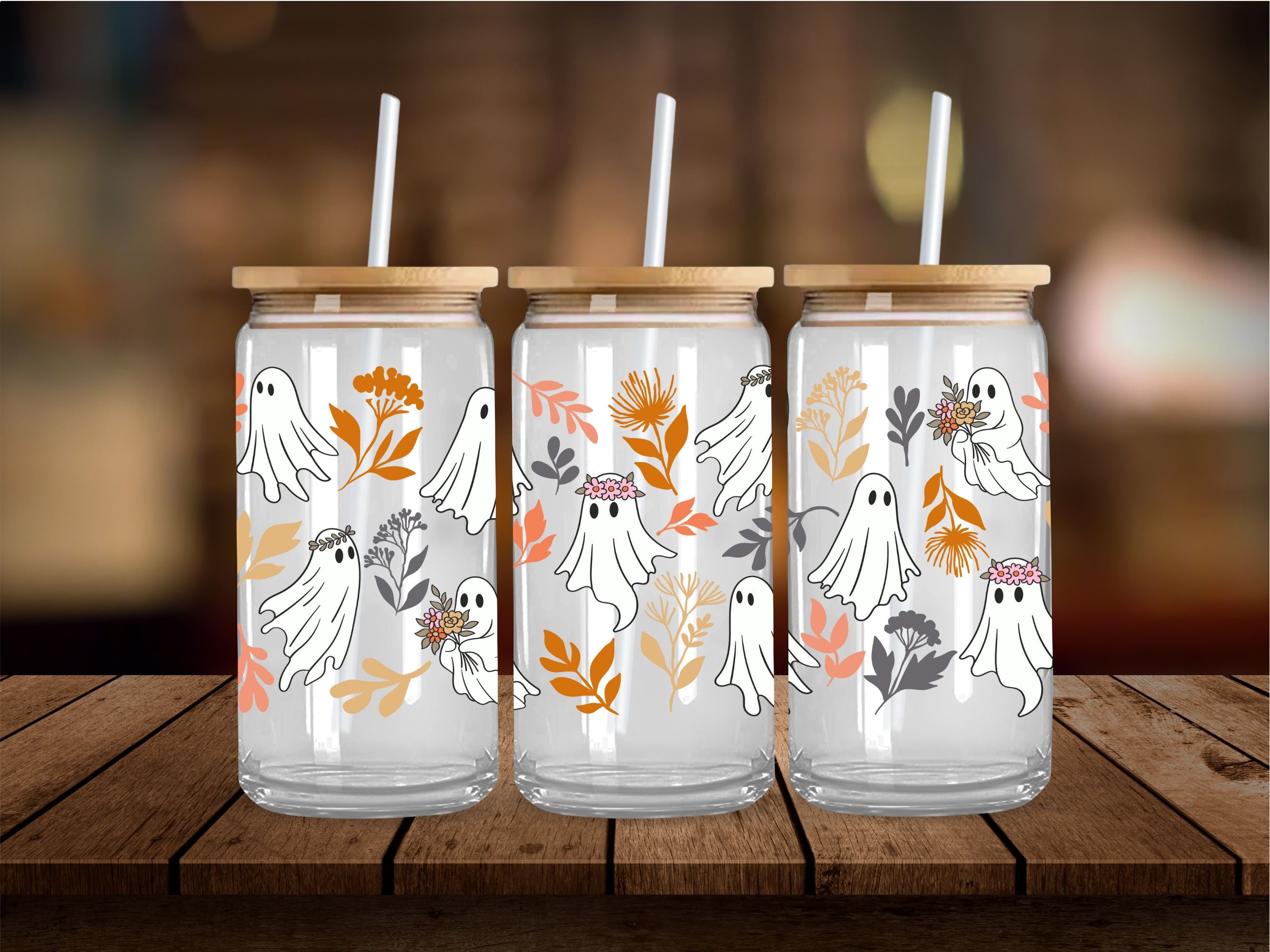 Boho Ghosts Hanging Out 16 Oz Wrap