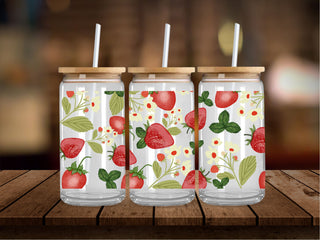 Boho Strawberries 16 Oz Wrap