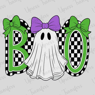 Boo Checkered Green Purple