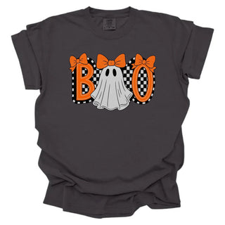 Boo Checkered Orange Glitter