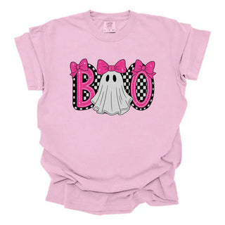 Boo Checkered Pink Glitter