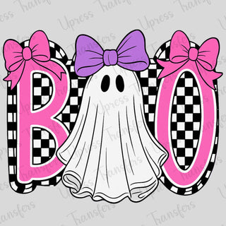 Boo Checkered Pink and Purple