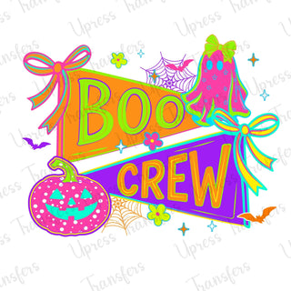 Boo Crew Neon Banner Flags