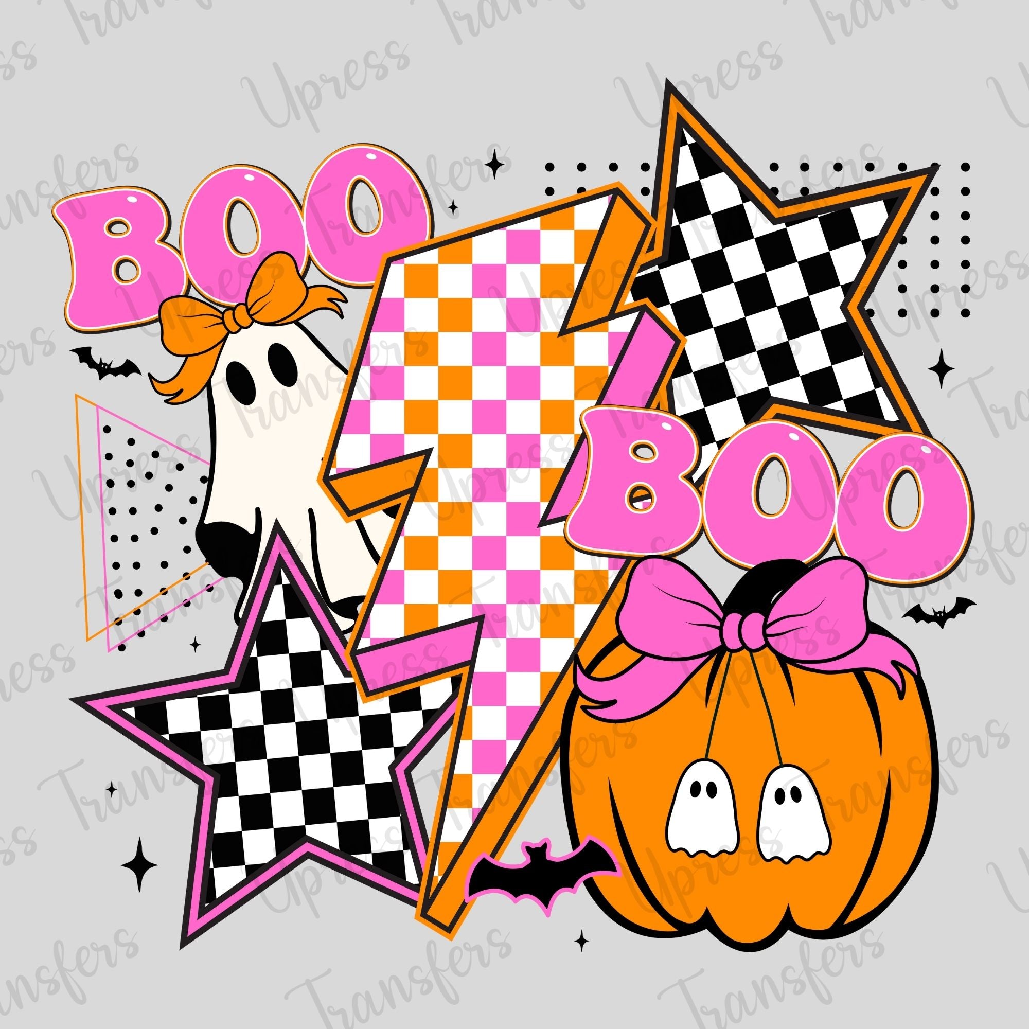 Boo Trendy Halloween Checkered