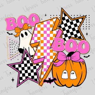 Boo Trendy Halloween Checkered