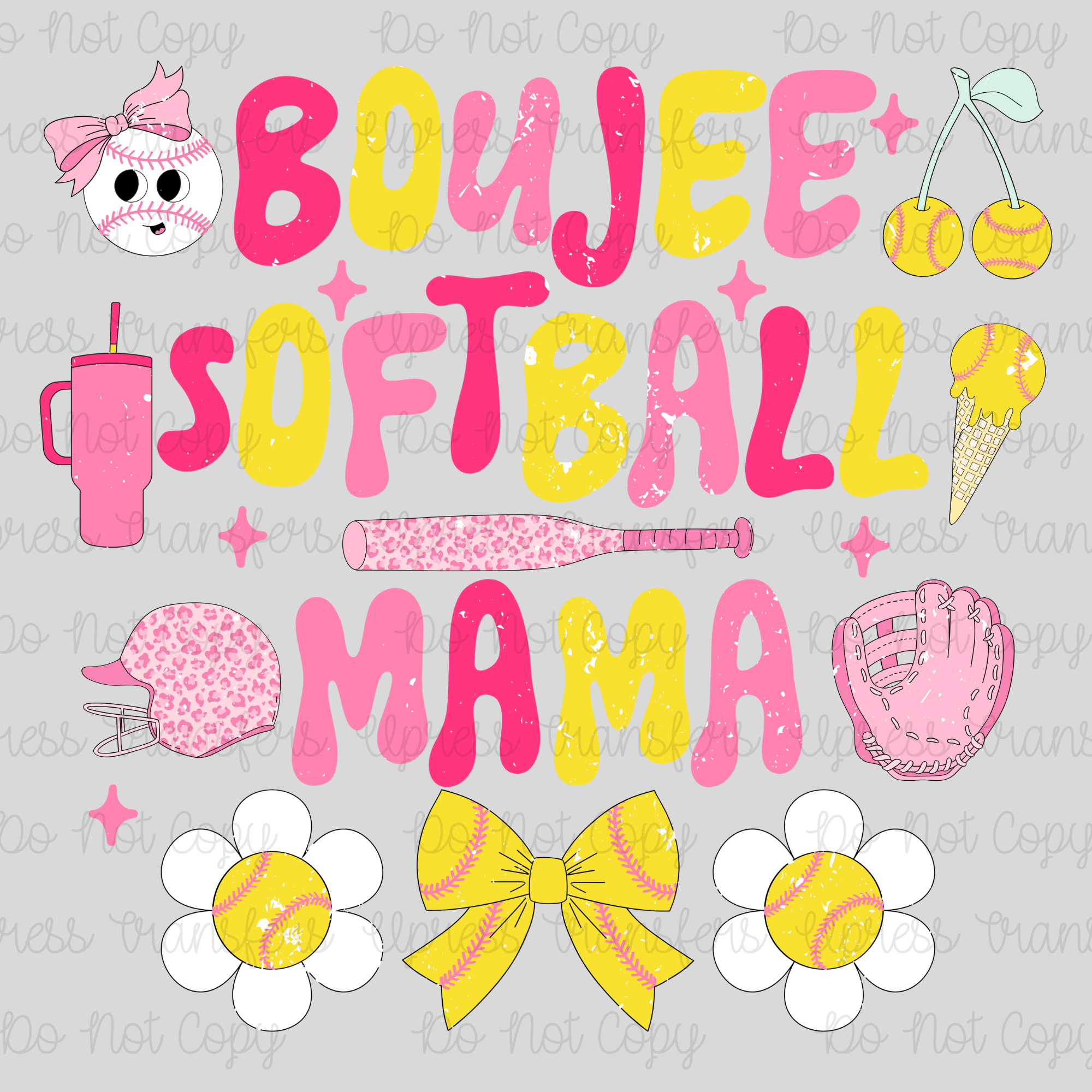 Boujee Softball Mama Doodle