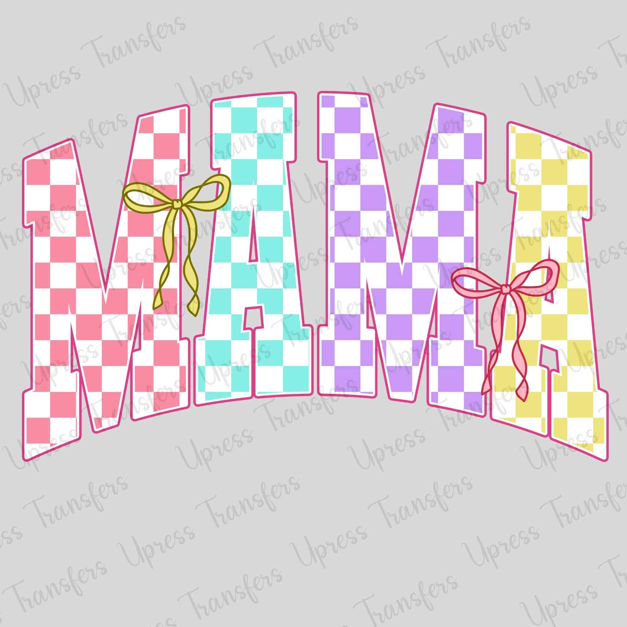 Bow Checkered Mama Colorful