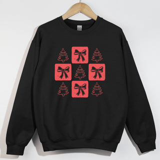 Bow and Trees Checkered Red