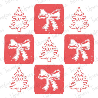 Bow and Trees Checkered Red