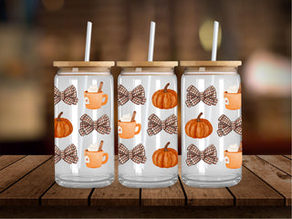 Bows Lattes and Pumpkins 16 Oz Wrap