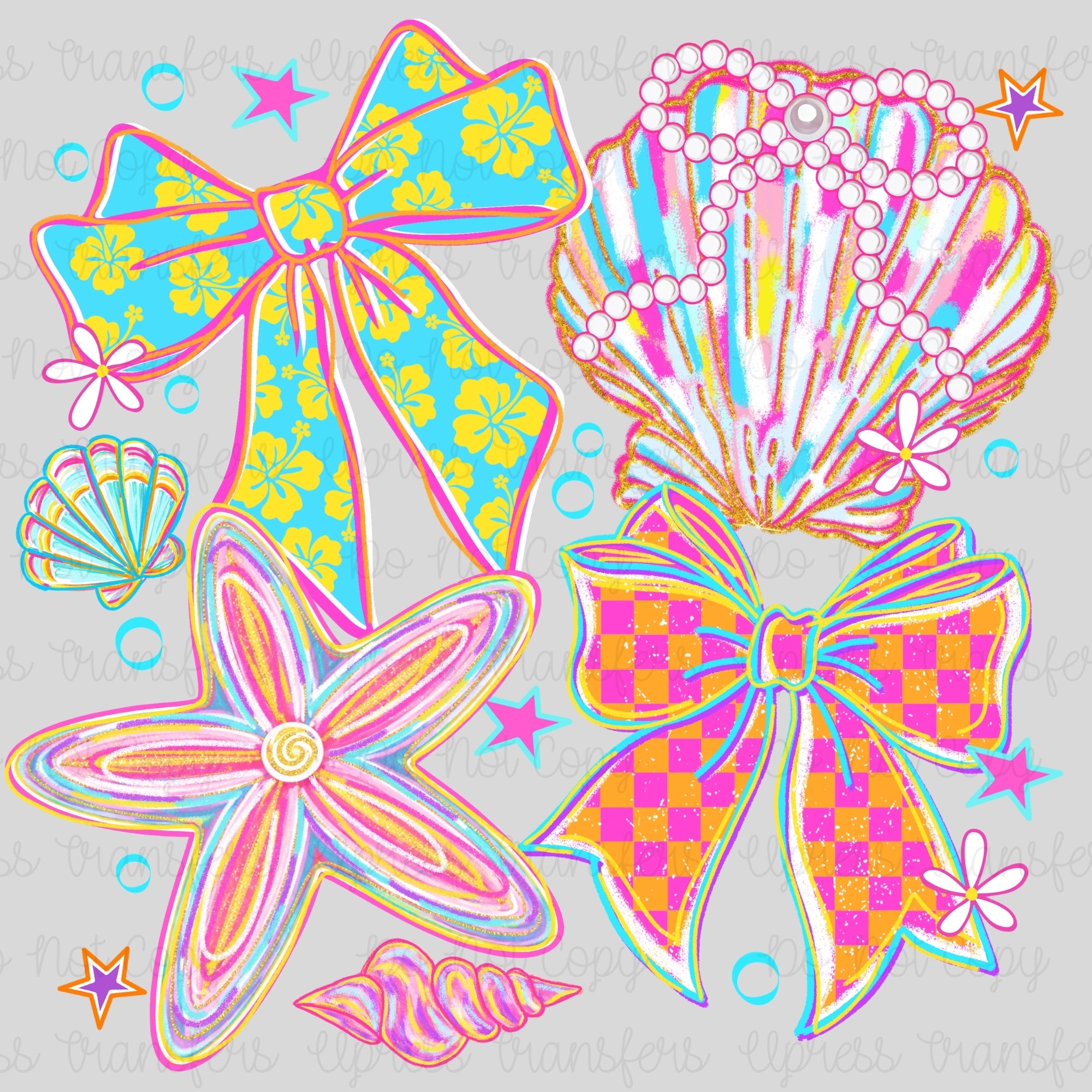 Bows and Shells Patterned