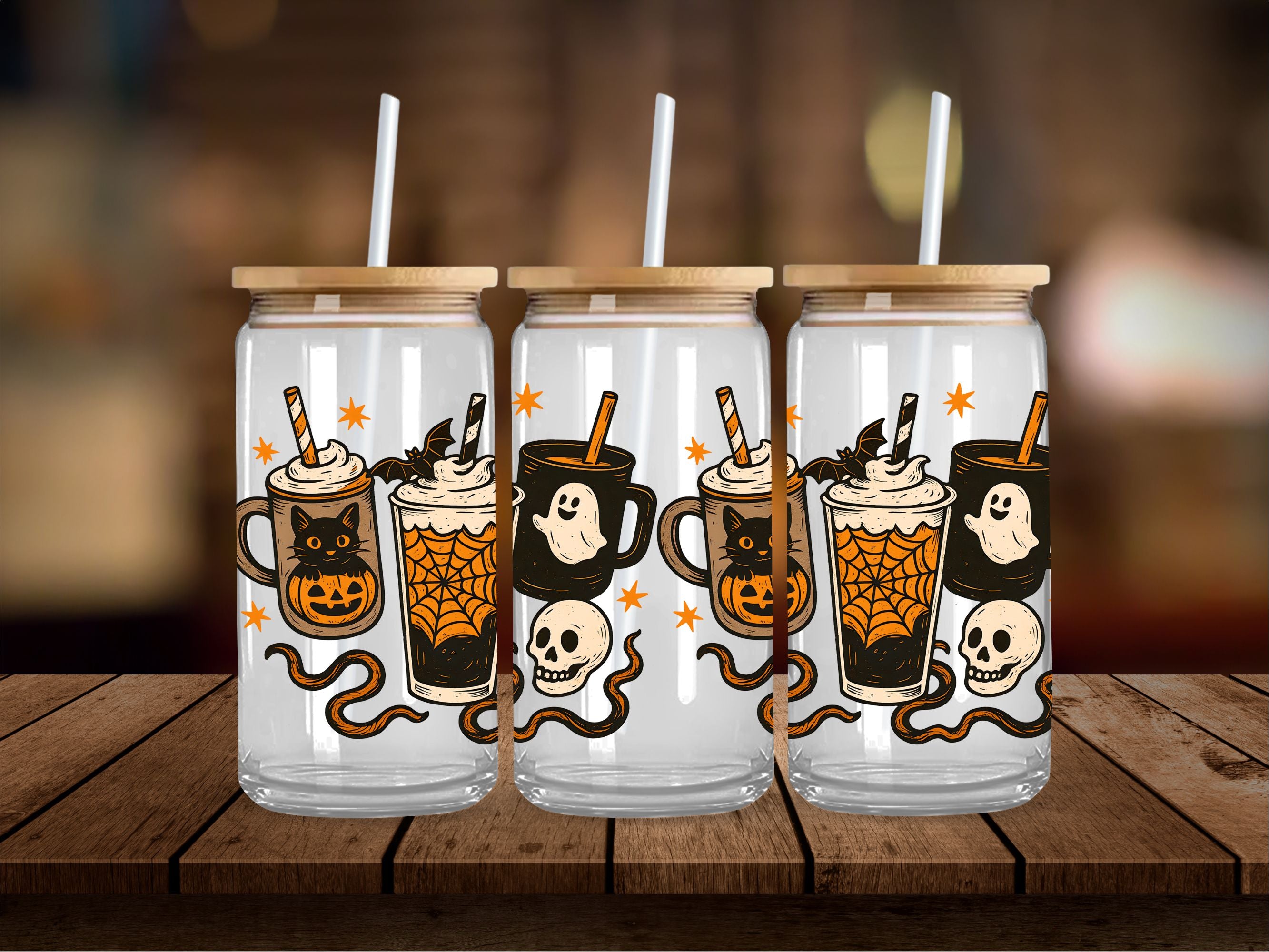 Brewed Halloween 16 Oz Wrap