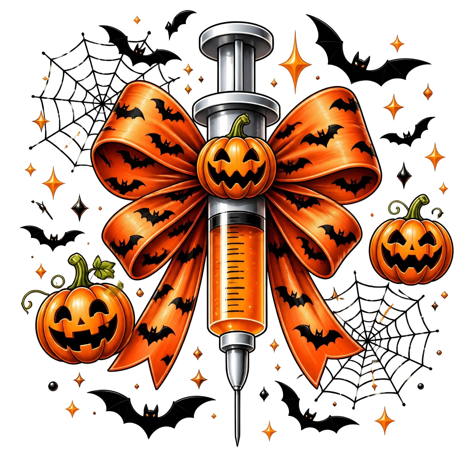 Bright Orange Bow Nurse
