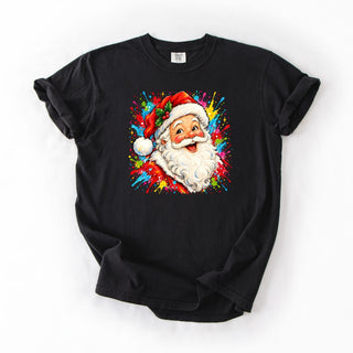 Bright Paint Splattered Santa