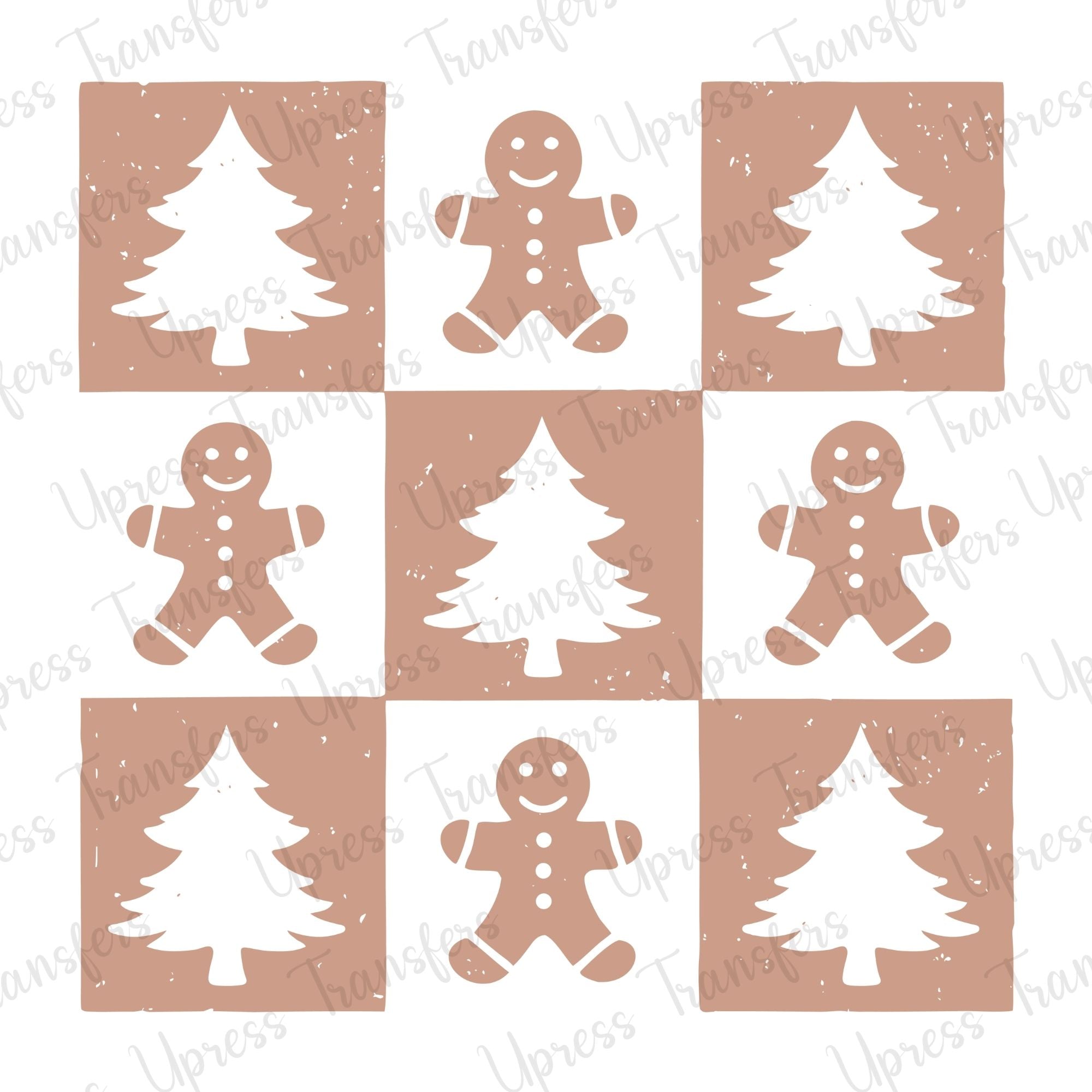 Brown Gingerbread Checkered – U Press Transfers
