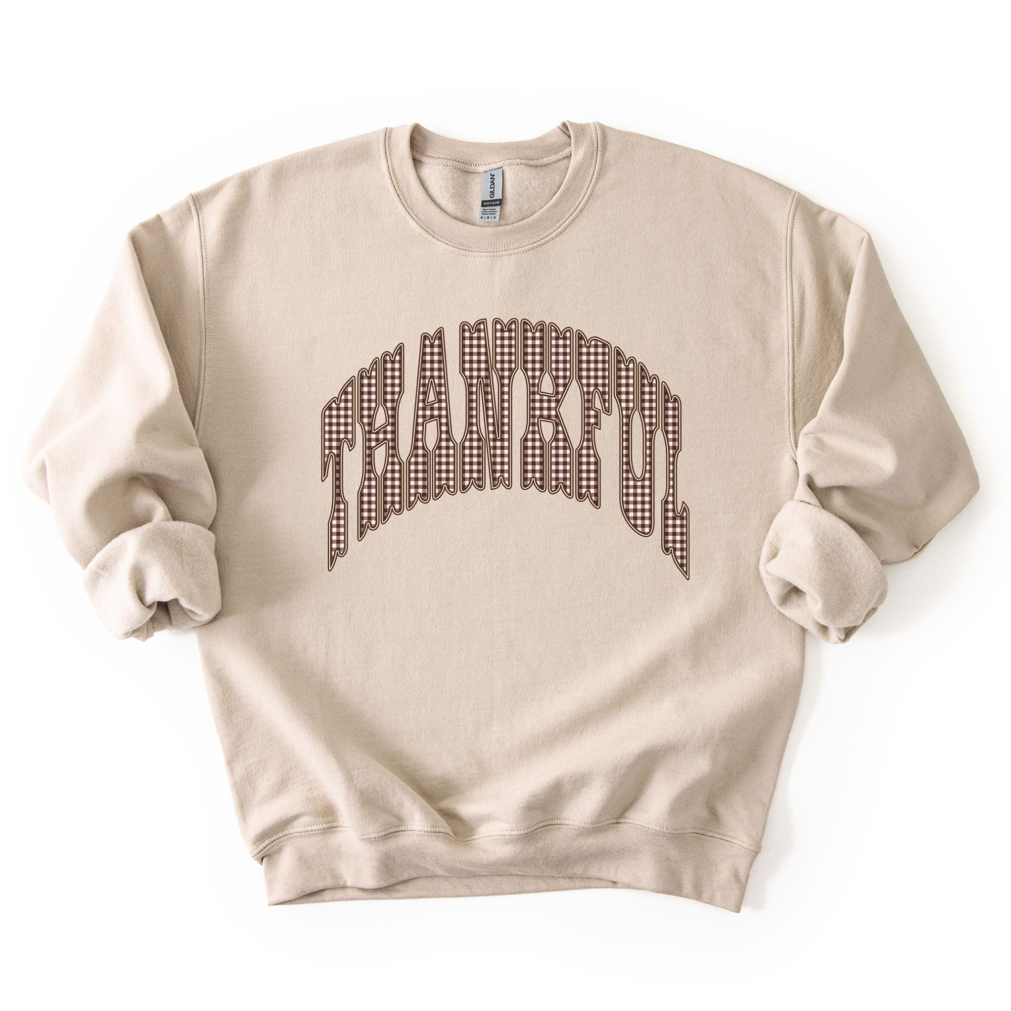 Brown Gingham Thankful