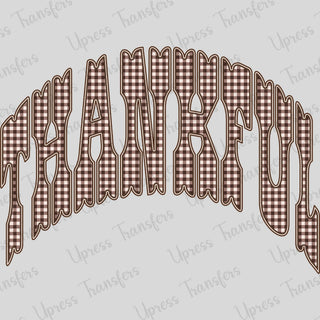 Brown Gingham Thankful
