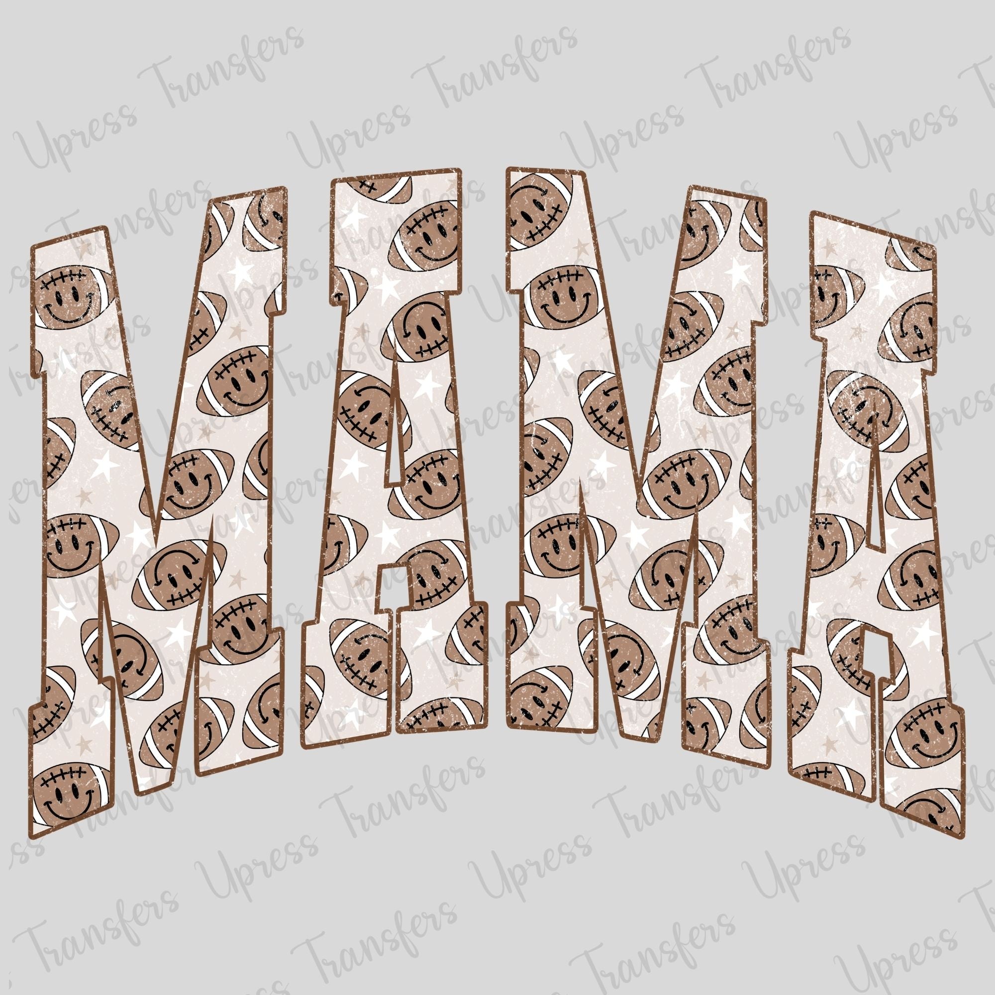 Brown Patterned Football Mama