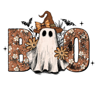 Brown floral Boo Which Ghost