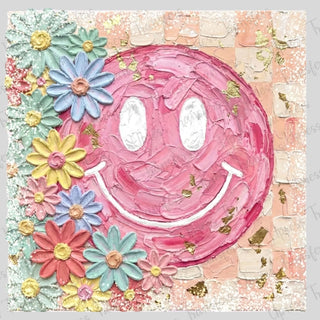 Brushed Painted Smiley Floral