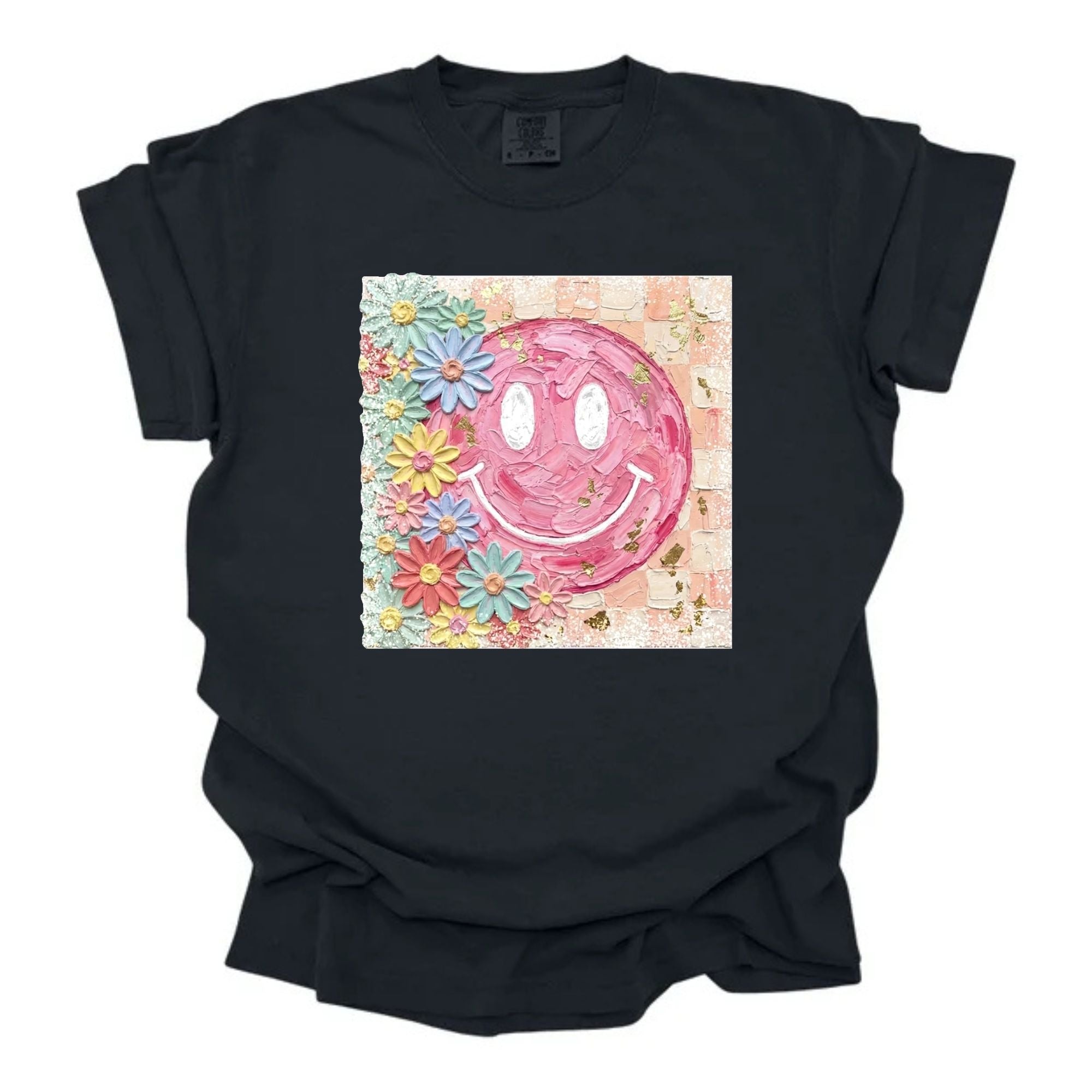 Brushed Painted Smiley Floral