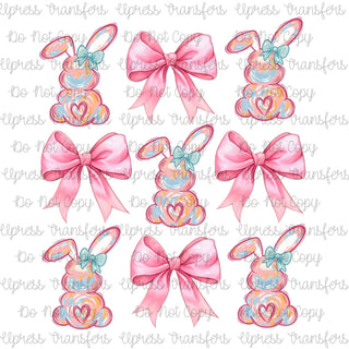 Brushstroke Bunnies And Bow