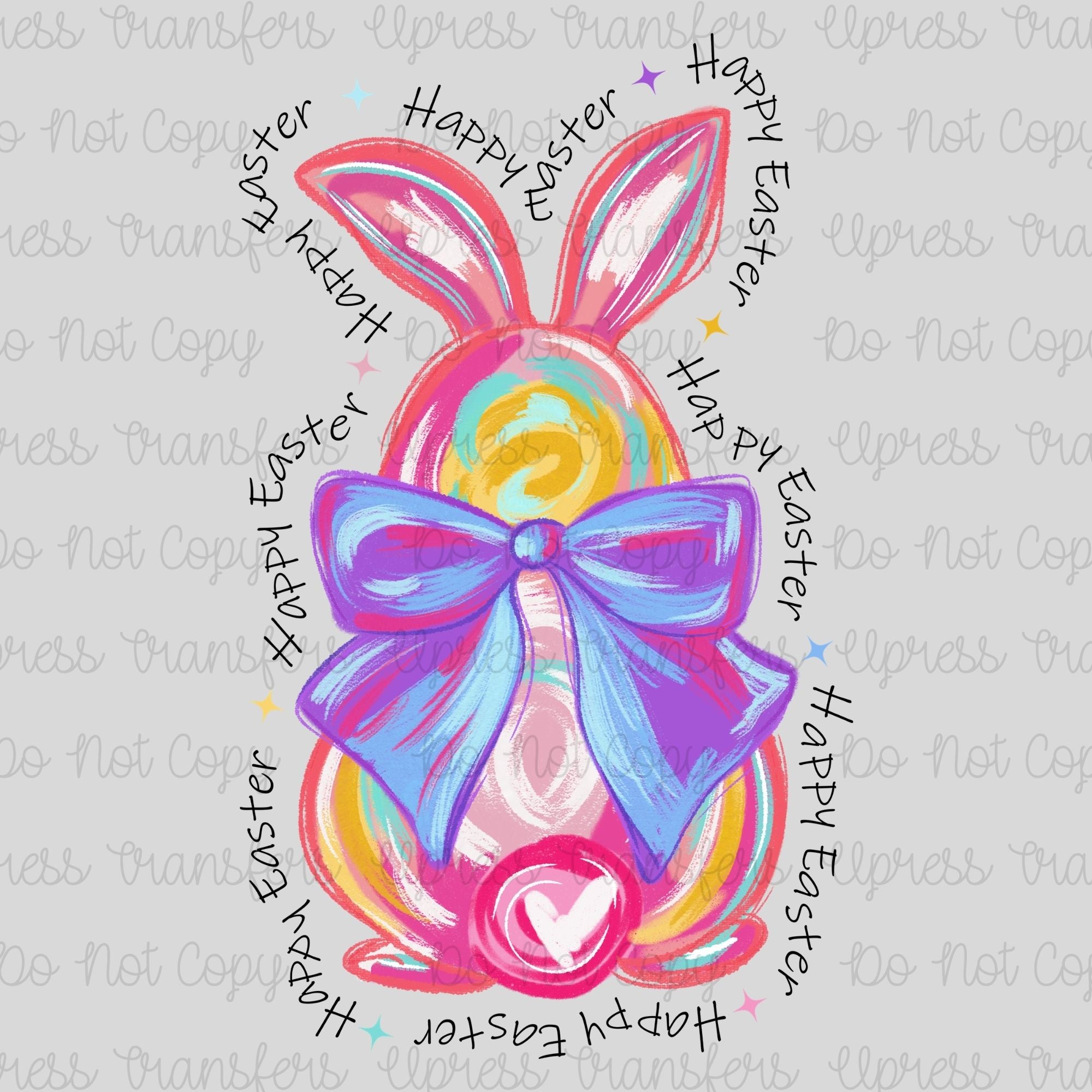 Brushstroke Bunny Words Outline