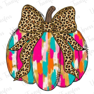 Brushstroke Pumpkin Leopard Bow