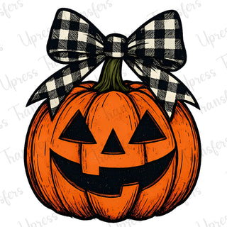 Buffalo Plaid Bow on Pumpkin