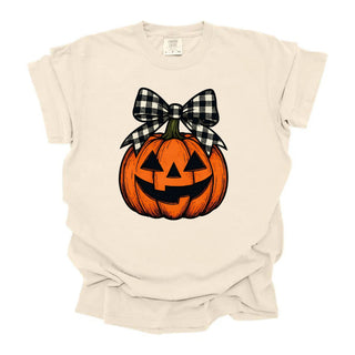 Buffalo Plaid Bow on Pumpkin