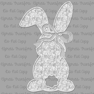 Bunny With Bow Lace Print