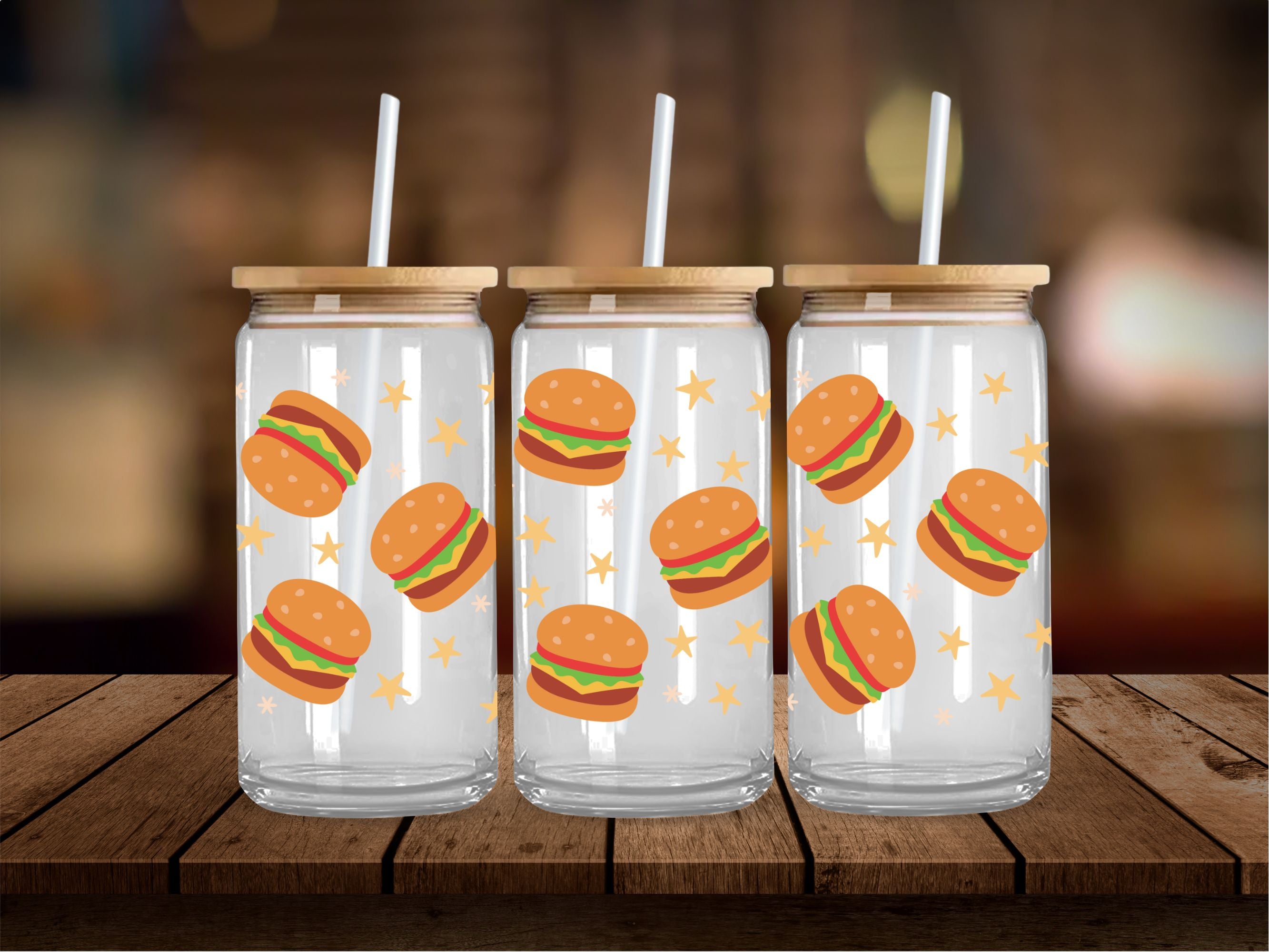 Burgers and Stars 16 Oz Wrap